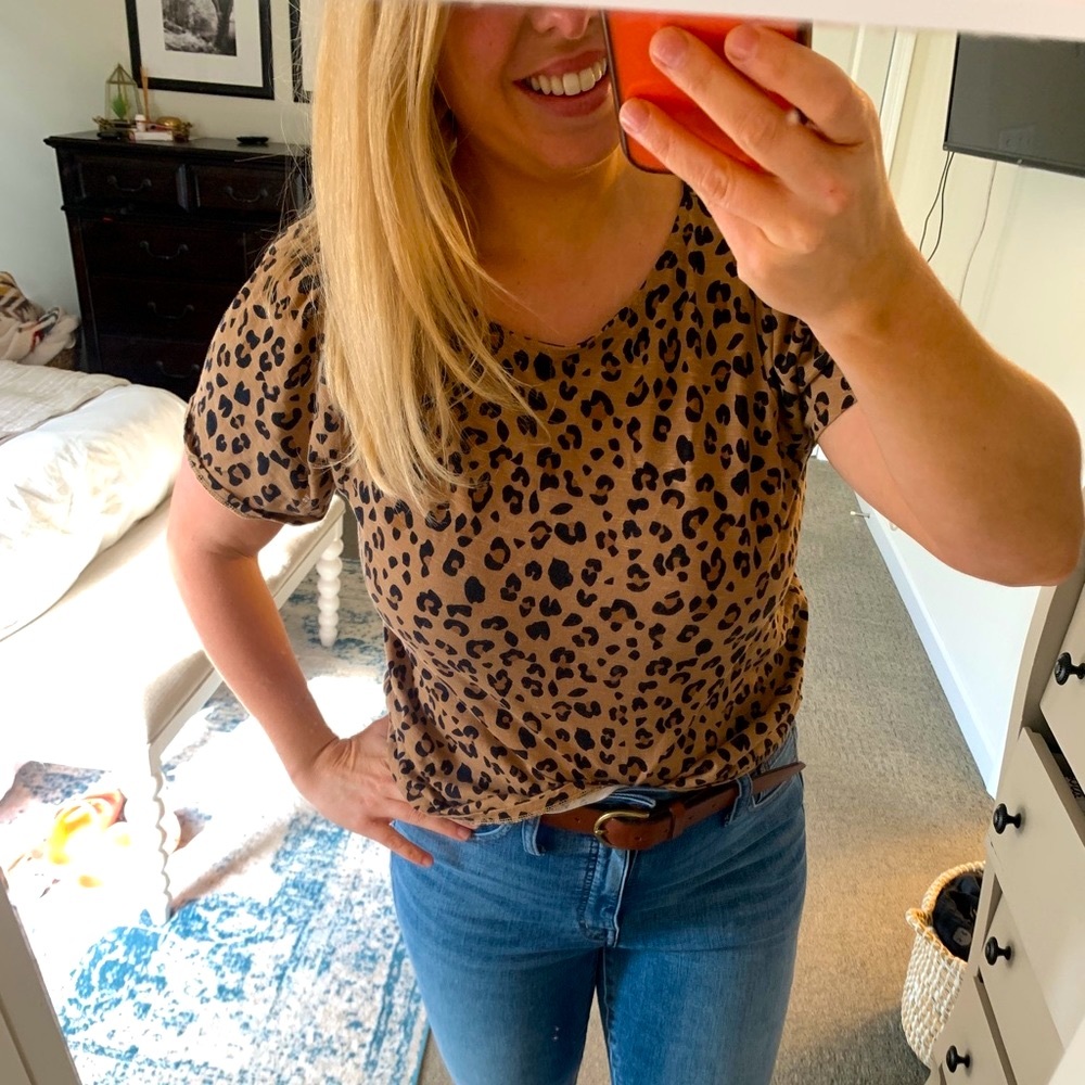 J Crew Animal Print Tee